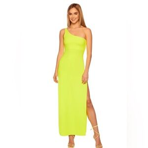 NWT Susana Monaco Neon One Shoulder Maxi Dress
